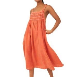 Free People Orange Sleeveless Sundress
